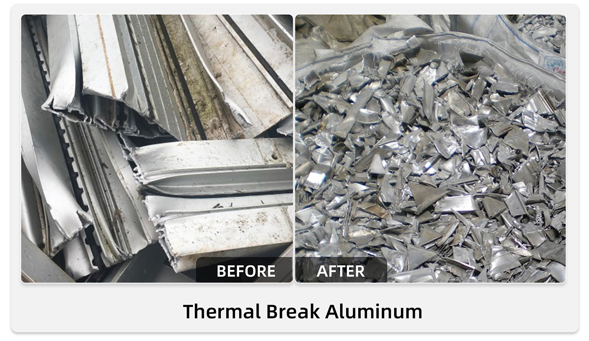 Aluminum Thermal Break Profiles Recycling Line アルミサーマルブレイクプロファイルリサイクルライン