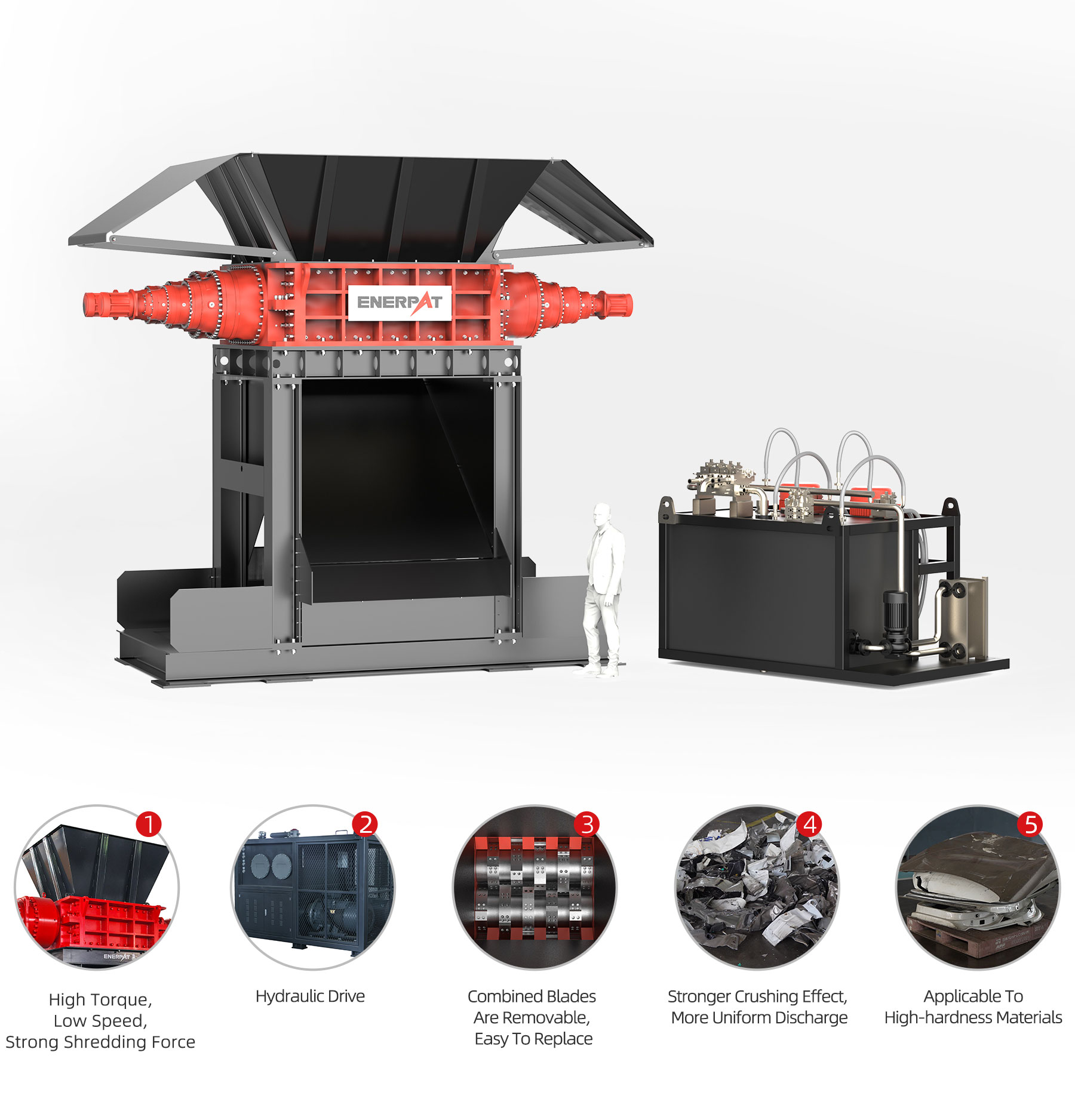 Scrap Metal Shredder (Two Shaft) 金属スクラップシュレッダー(2軸)