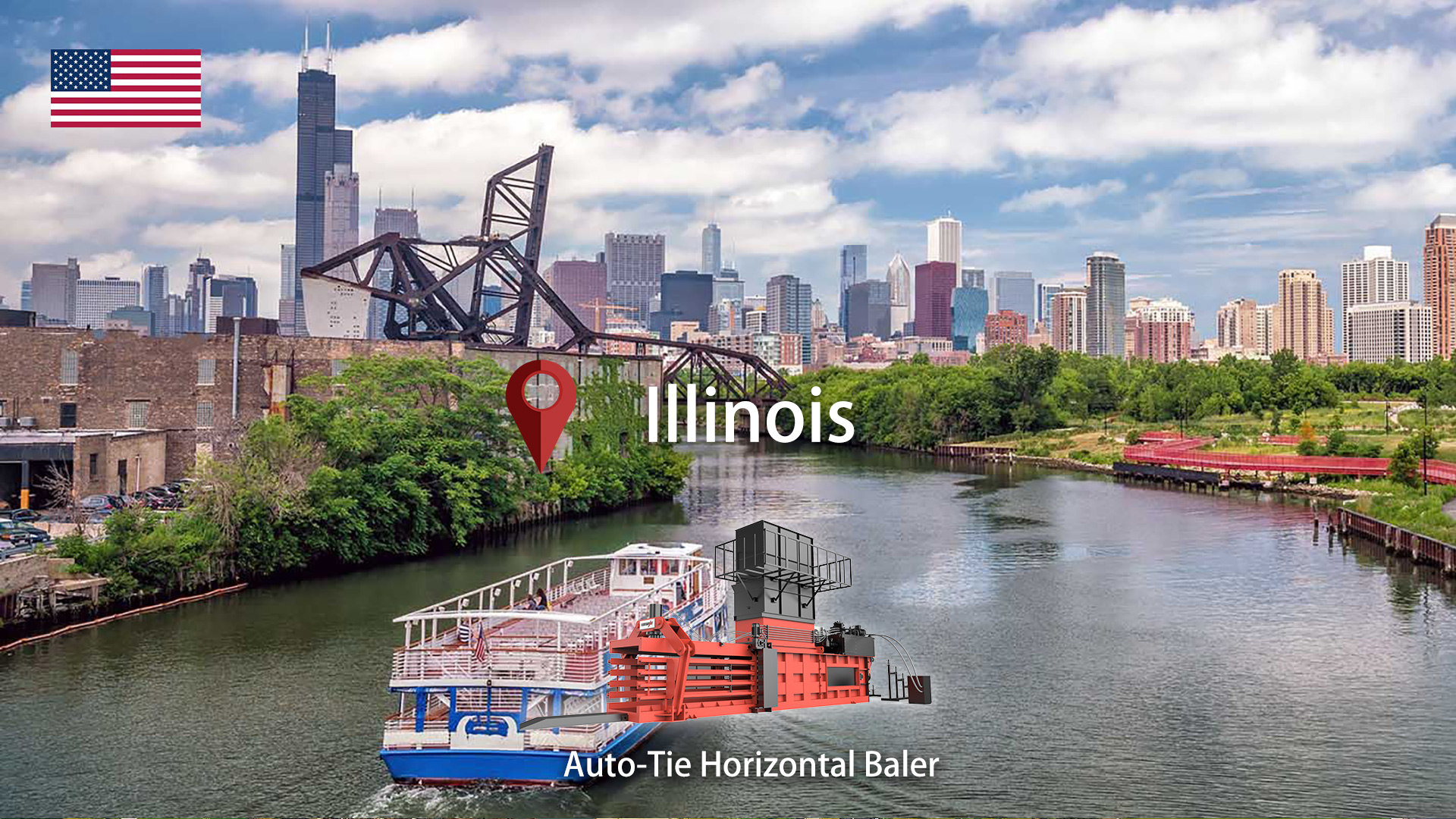 イリノイ州で横型自動リサイクルベーラーの需要が高まっているのはなぜですか?
