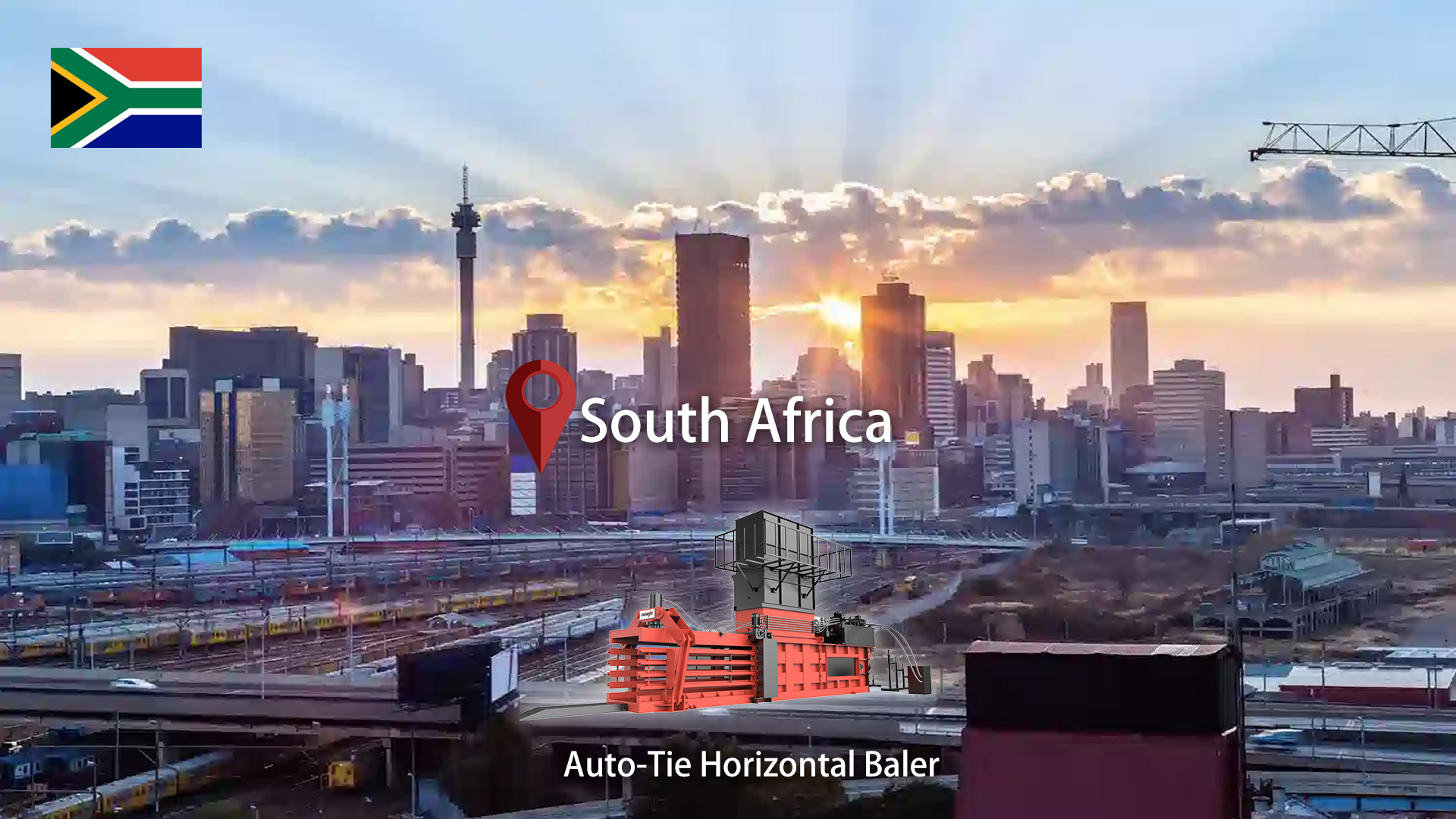 南アフリカ: ENERPAT 6 モデル Auto-Tie 商用段ボール圧縮機を設置