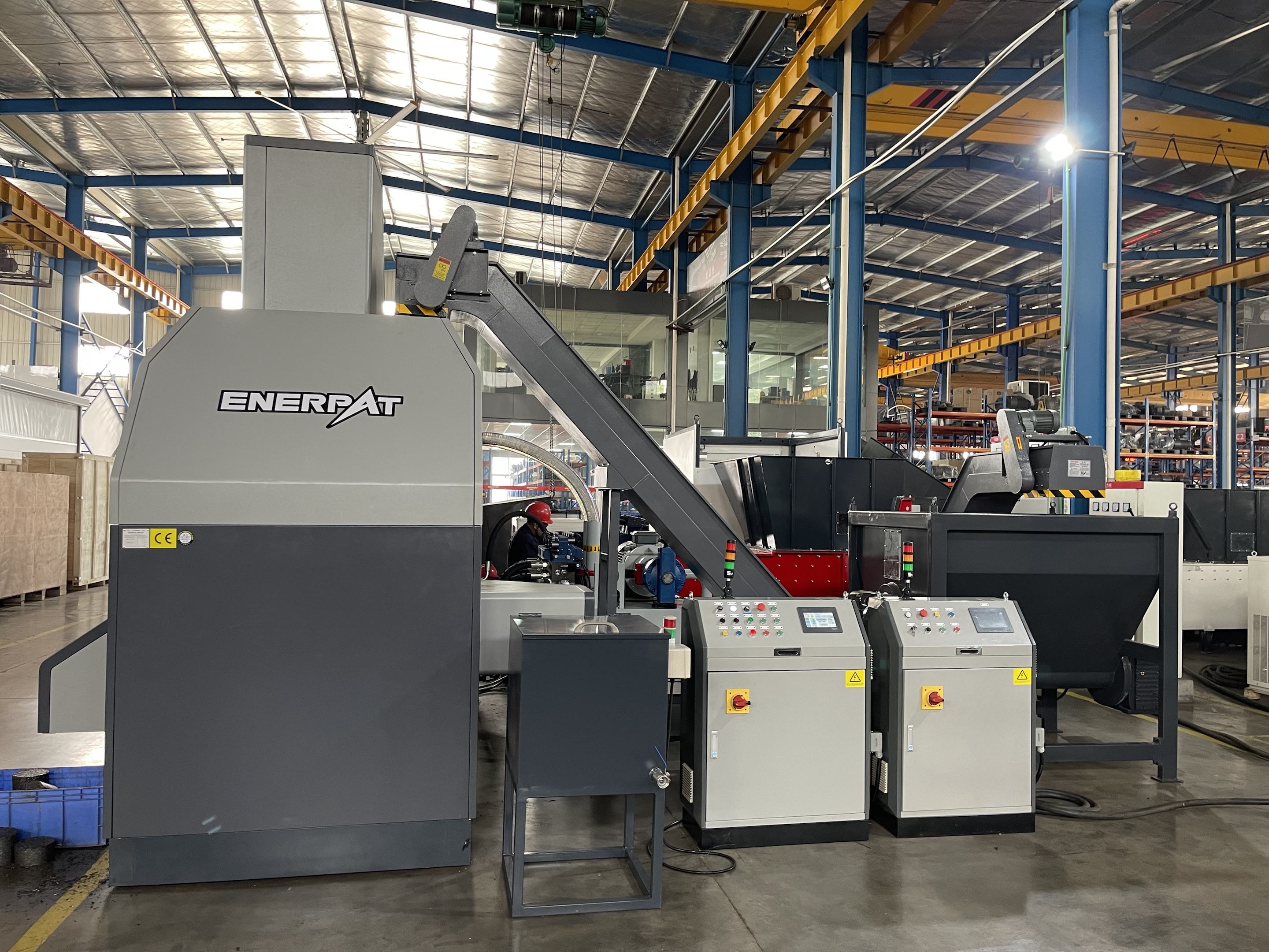 ENERPAT BM-4015 BRIQUETTING PRESS LINE To Indonesia,used for iron filings