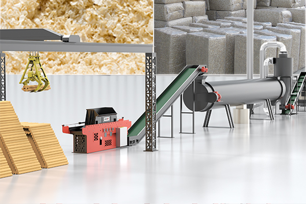 チリのお客様事例: ENERPAT 自動木材削り粉ミルおよび袋詰めライン