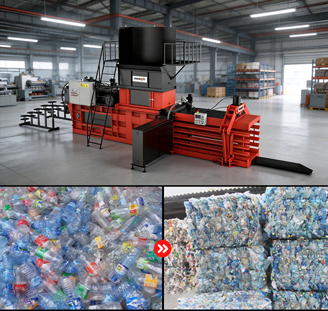 オートタイ横型プラスチックベーラー