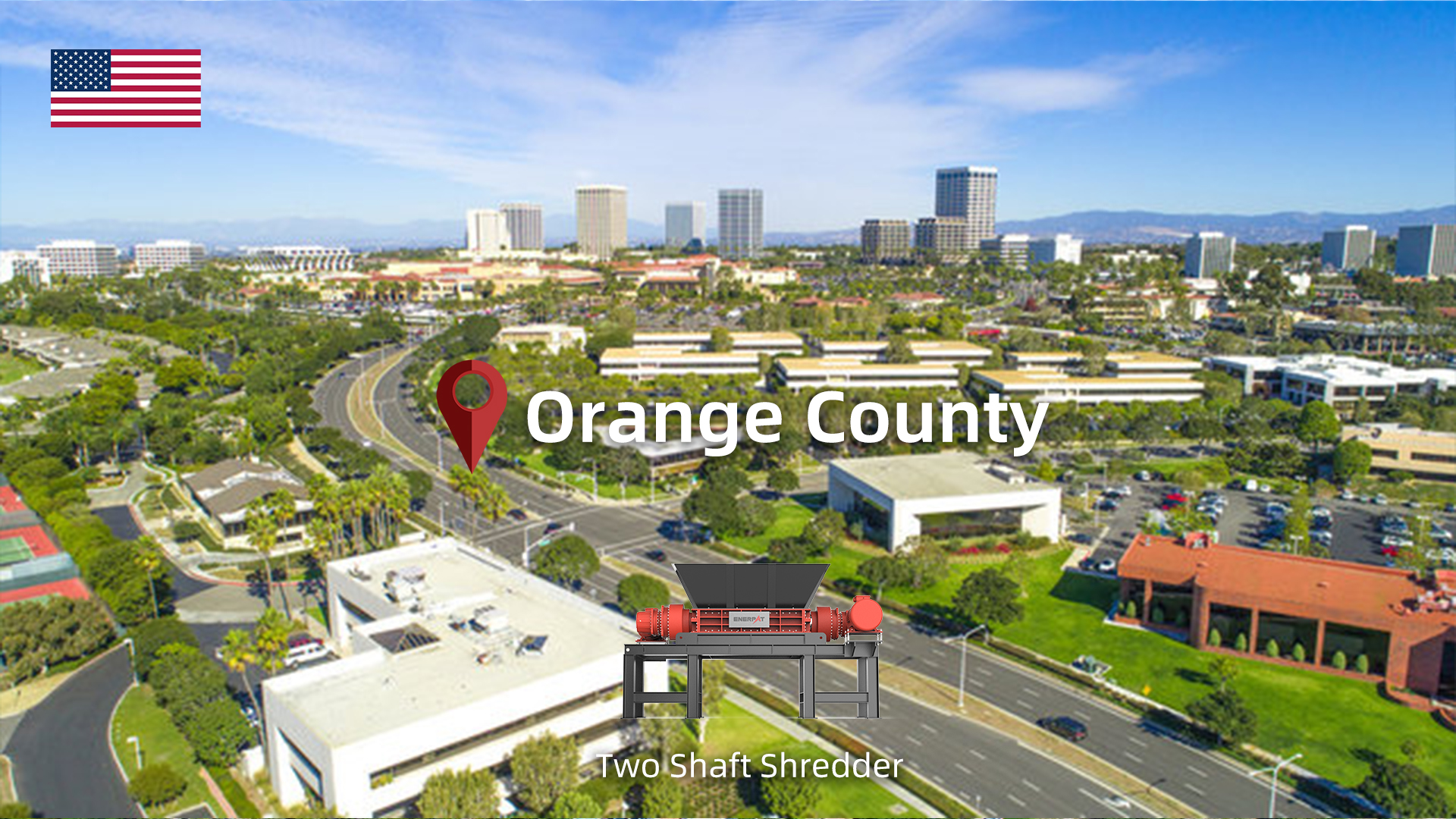 カリフォルニア州オレンジカウンティ: ENERPAT 産業用段ボールシュレッダーを設置
