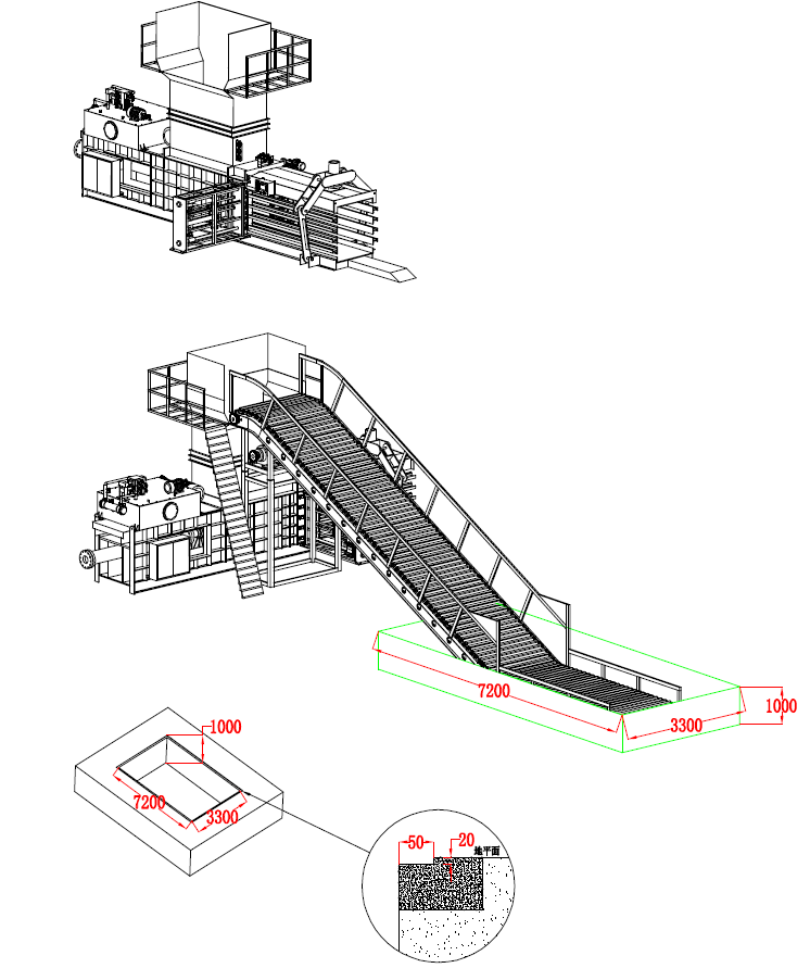 Enerpat Automatic Horizontal Baler Layout