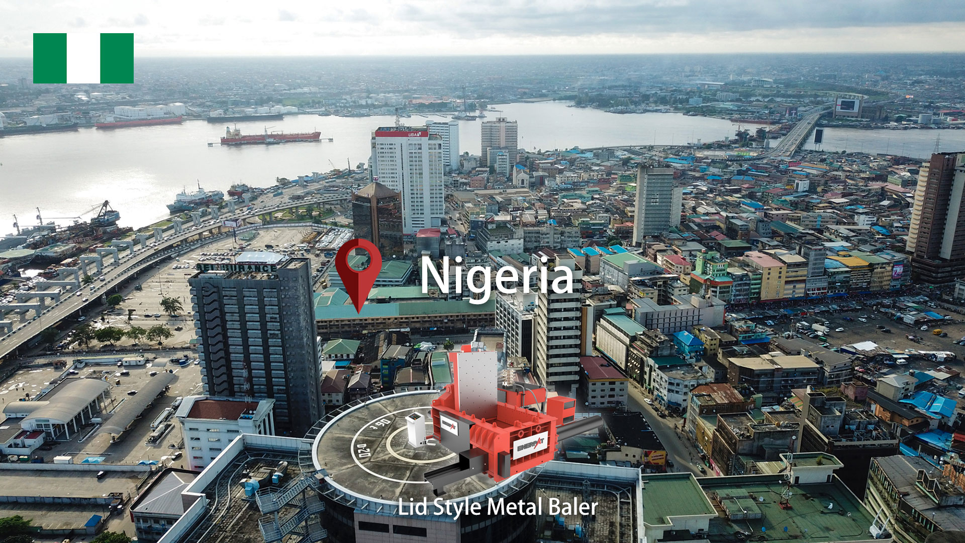 ナイジェリア：ENERPATスクラップ金属梱包機を設置